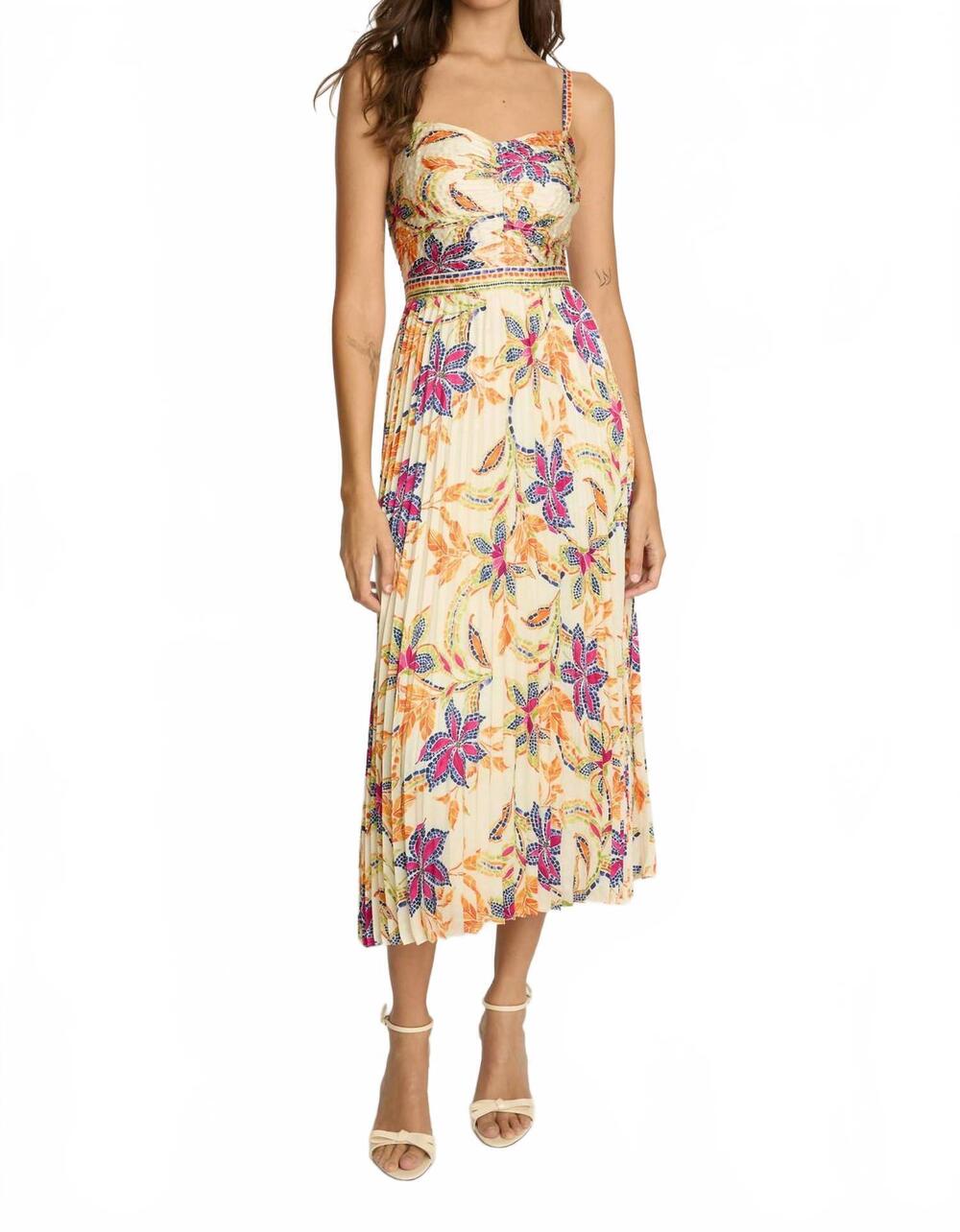 NEW CABALLERO dayna dress in stitched flower